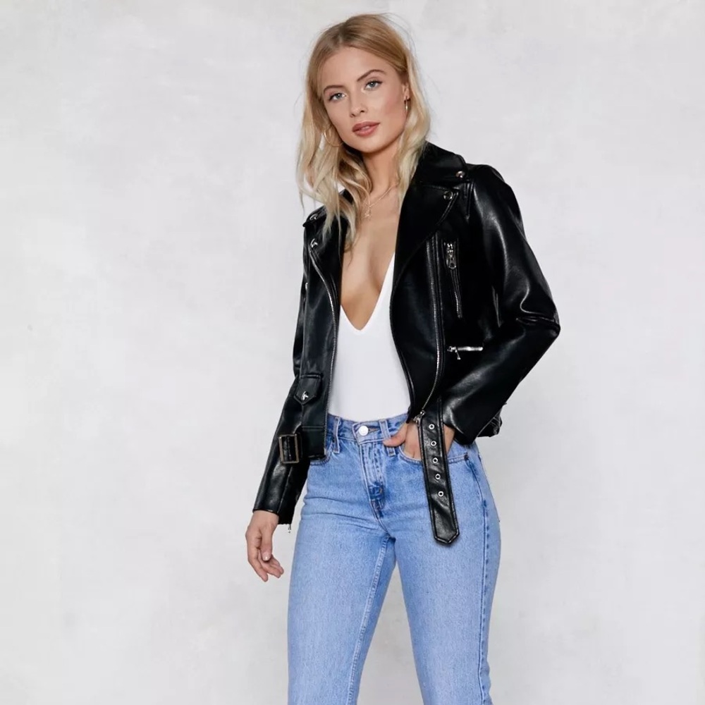 NWT (Never worn!) Nasty Gal Together For-Leather Moto Jacket in Size M